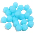 Perles en silicone hexagonales bleu clair avec trou, parfaites pour bijoux et loisirs créatifs. - 19x14mm / Lot de 10 / Bleu Cristal de Glace