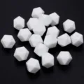Perles en silicone géométriques blanches, perles intercalaires pour bijoux DIY et bracelets. - 19x14mm / Lot de 10 / Blanc