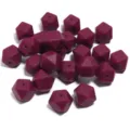 Perles facettées en silicone violet foncé perles géométriques accessoires de bijoux DIY - 19x14mm / Lot de 10 / Bordeaux