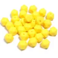 Breloques de perles facettées en silicone jaune vif pour fabrication de bijoux 10pcs - 19x14mm / Lot de 10 / Jaune vif