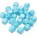 Perles octogonales en silicone bleu clair pour fabrication de bijoux artisanat 10pcs - 19x14mm / Lot de 10 / Bleu Holographique