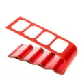 Étagère de rangement de bureau rouge en plastique à 4 grilles pour télécommandes et petits objets. - Rouge