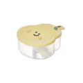 Transparent yellow pear-shaped fruit storage box cute partitioned bento lunch container - Yellow