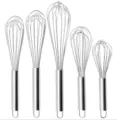 Set aus 5 edelstahl schneebesen, küche eierschläger zum backen und kochen werkzeuge. - 8 Zoll / Silber
