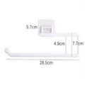 White self-adhesive kitchen paper towel holder wall mount rag rack storage organizer tool 28.5cm - L / White