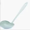 Cuillère à soupe et écumoire deux en un en paille de blé à long manche vert clair - Vert