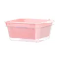 Retractable kitchen drain basket, adjustable fruit washing colander sink storage basin. - Dark Pink + Light Pink