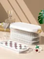 Multi-Schicht PET Eiswürfelbereiter Form Set mit Aufbewahrungsbox und Deckel Weiß - Modell A Innere 2 Schichten / Weiß