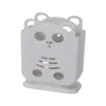Cute bear shaped plastic pen holder desktop organizer for office school stationery storage. - Gray