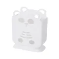 White plastic bear pen holder and chopstick cage, cute desktop organizer container. - White