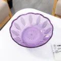 Lila Plastik Obstschale, einfaches europäisches Lotusblüten-Design für Wohnzimmer Snacks. - Lila