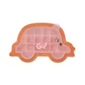 Moule a glaons en forme de voiture mignon avec couvercle, bac a glaons en silicone pour cuisine. - Orange