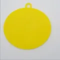 Spazzola per piatti in silicone giallo strumento di pulizia cucina multifunzionale con anello appeso - Giallo