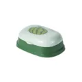 Nordic style plastic soap box with lid, double layer drainable bathroom soap dish green - Green