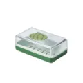 Portable transparent soap dish with lid, cartoon watermelon design, wall-mounted draining soap holder - Watermelon Green