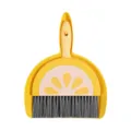 Cute lemon desktop mini broom and dustpan set for keyboard cleaning and desk organizing. - Yellow