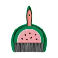 Mini watermelon desk broom and dustpan set, cute cartoon keyboard cleaning brush tool. - Green