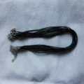 Schwarze Wachskordel Halskette mit silbernem Karabinerverschluss und Verlängerungskette. - Lederkordelkette / 10 Stück/Packung / Schwarz