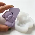 Stampo in silicone per decorazione torta con orsetto e numero 1, ideale per candele e saponi. - Numero 7
