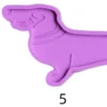 Purple dachshund silicone mold for DIY resin keychain and craft making, cute dog shape variant. - Pet Dog No. 5