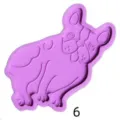 Purple French Bulldog Silicone Mold for DIY Epoxy Resin Keychains and Hair Accessories - Pet Dog No. 6