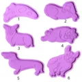Purple silicone mold set for DIY epoxy resin keychains, cute dog shapes multiple variants - All Styles Collection