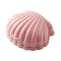 Boite a savon en forme de coquillage rose, porte-savon double couche egouttant avec couvercle. - Rose