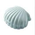 Porte-savon coquillage portable, support à savon double couche pour la salle de bain. - Vert Menthe