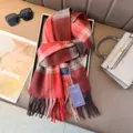 Classic plaid winter scarf with warm tassel design, retro style for cold weather wear. - Color 4