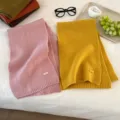 Solid color knitted wool scarf for women winter thick warm fashion cozy winter neck warmer - 8 Baby Pink