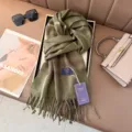 Grüner karierter Kaschmir-Gefühl Schal Winter warmer Quasten Schal Retro Mode Paar - Farbe 9