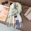 Klassischer Karo-Schal aus Kunst-Kaschmir für Damen und Herren, weicher warmer Fransen-Halsschal. - Farbe 16