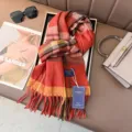 Klassischer roter Karo Kaschmirschal, britischer Stil, warmer Retro Winter Halswärmer. - Farbe 36