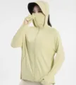Chaqueta de Proteccion Solar Integral para Mujer con Mascara y Orificios para Dedos Verde - L (45-65 kg) / Verde Pera