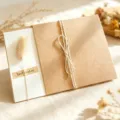 Vintage kraft paper greeting card detail featuring dried bunny tail grass and twine rope. - Natural Bunny Tail (Real)