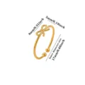 Goldener Schleifenring Größentabelle und detaillierte Abmessungen für Damen Modeschmuck. - Schleife Doppelperle Stil (JZ10222)