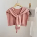 Bufanda chal de punto rosa elegante versátil otoño invierno cálido accesorio de ropa - Rosa BABI