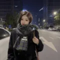 Bufanda de invierno a cuadros para mujer, tacto cachemira suave, cuello cálido y elegante. - Cuadros verdes