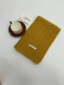 Bufanda de punto amarillo mostaza para mujer, bufanda de invierno calida y suave, estilo liso grueso. - Amarillo jengibre