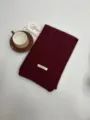 Bufanda de invierno de punto de color sólido estilo coreano para mujer, cálida y gruesa. - Rojo Angola