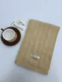 Bufanda de invierno de punto color leche para mujer, calentador de cuello de lana liso. - Beige