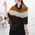 Bufanda plisada degradada para mujer chal suave ligero elegante foulard bloque de color - Plisado degradado 04