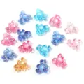 Cuentas de oso de dibujos animados de acrílico transparente colorido para joyas de bricolaje. - Oso Cuenta en Cuenta / 50 Piezas/Paquete / Multicolor Iridiscente
