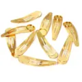 Fermagli per capelli a scatto in metallo dorato con vassoi rotondi per accessori artigianali fai da te. - 10 Pezzi/Confezione (Interno 12mm) / Oro