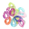 Colorful transparent acrylic open chain links for DIY jewelry, earrings, and glasses chains. - 23mm (20 Pieces/Pack) / Iridescent Jelly Color