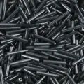 Black bugle seed beads 12mm long tube spacer beads for DIY jewelry making and craft supplies. - 10g Pack / Black