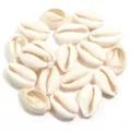 Natural white cowrie shell beads charms for DIY handmade bracelets necklaces jewelry. - 50 Pieces/Pack (Approx. 14-16mm) / White