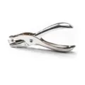 Handheld metal single hole puncher, heavy duty paper punching tool for office and crafts. - 3mm Pre-Drilled Hole / Silver