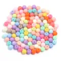 Colorful acrylic round beads for DIY handmade jewelry accessories and assorted craft projects. - 100 Pieces/Pack (Approx. 10mm) / Random Mixed Light Colors