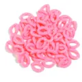 Pink plastic open links acrylic chain DIY jewelry accessories craft components for bags keys - L 23mm, W 16.5mm, Wire Diameter 5mm / 50 Pieces Set / Deep Pink